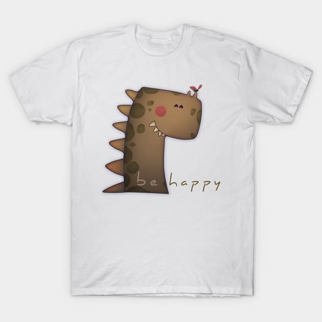 Dino (be happy) T-Shirt by Eidzo